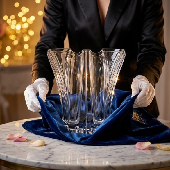 Modern * Lead crystal Love vase 22 cm (Double15014)