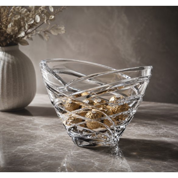 Modern * Lead crystal Oval bowl 21 cm (15218)