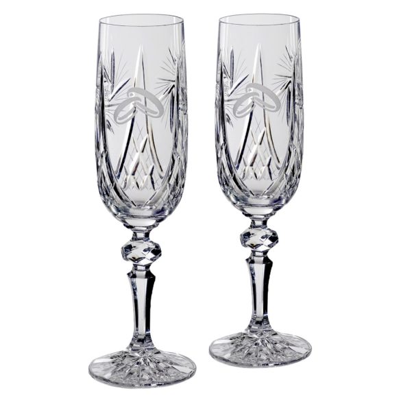 Victoria * Crystal Crystal champagne set for wedding (2 pcs) (MGyű17198)