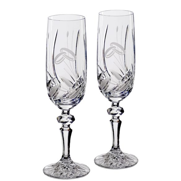 Viola * Crystal Crystal champagne set for wedding (2 pcs) (MGyű17298)