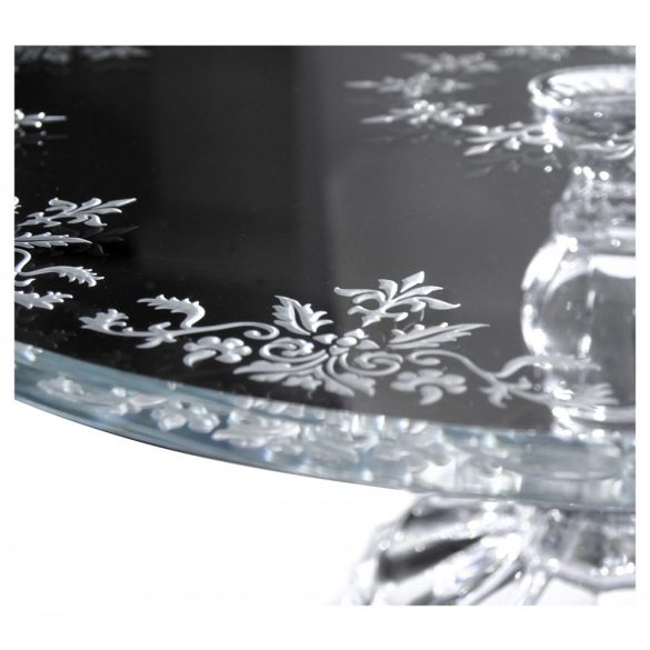 Small Flowers * Crystal Cake stand with foot 30 cm (19603)